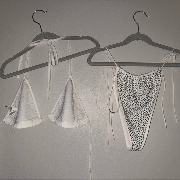 Fashion Nova, like new, white rhinestone bikini, size small - Picture 3 of 8